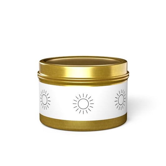 Sun Pattern Tin Candle – Travel Soy Scented Candle in Reusable Metal Tin