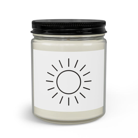 Scented Candle Gift Set with Matches & Wick Trimmer — Minimal Sun Design